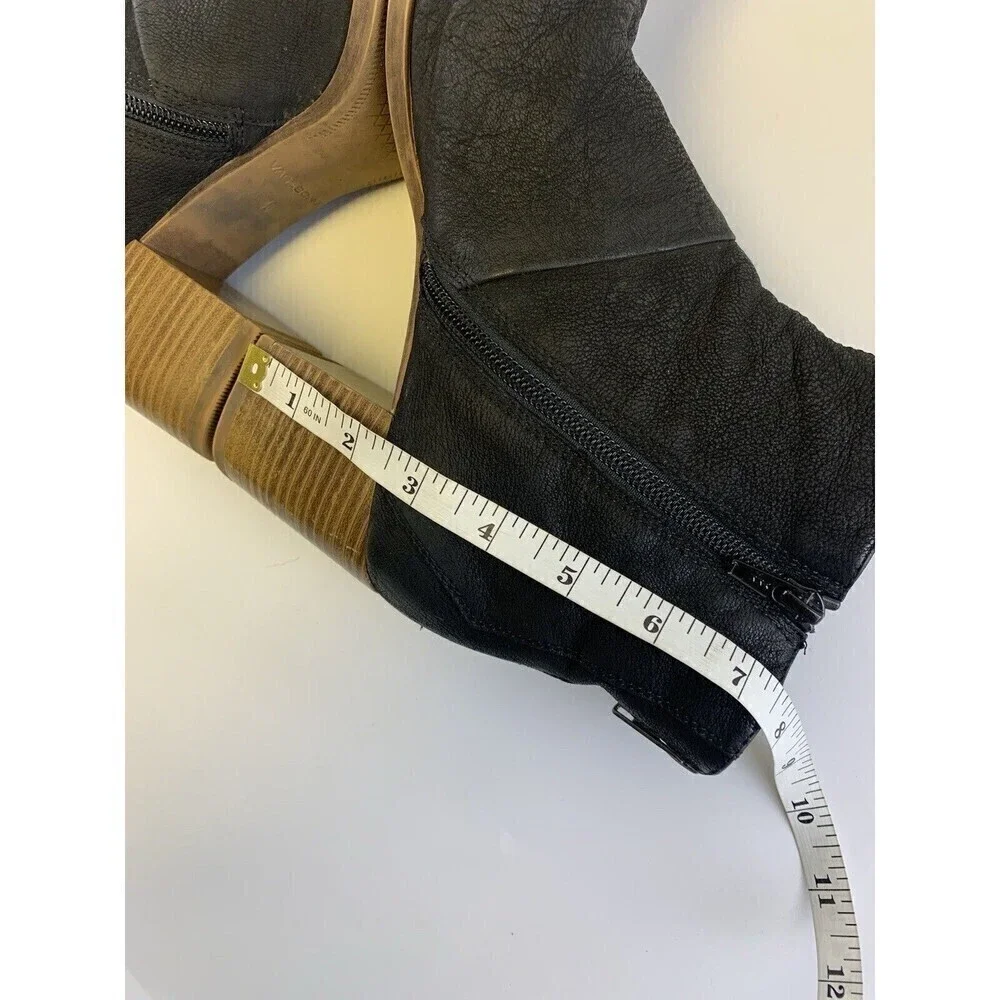 Vagabond Shoemakers Nubuck Ankle Boots Black Leather Block‎ Heel Womens 40 9.5